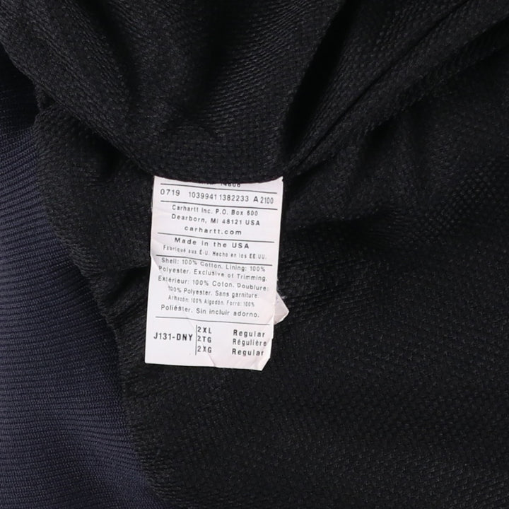 Carhartt Active Jacket Duck Full Zip Parka Made in USA Men's XXL cotton navy blue type Vintage Second Hand