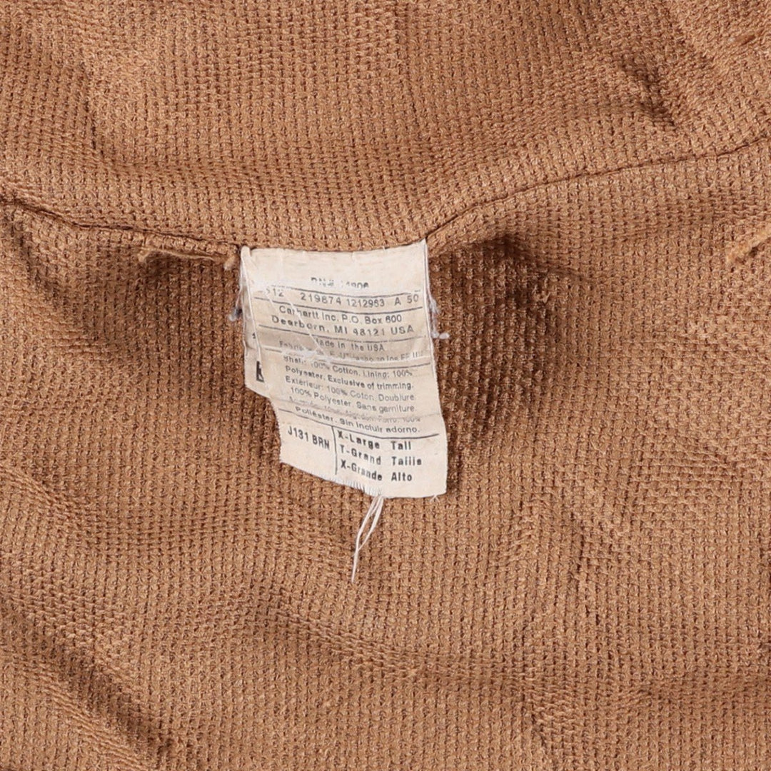 Carhartt Active Jacket Duck Full Zip Parka Made in USA Men's XL cotton Beige type Vintage Second Hand