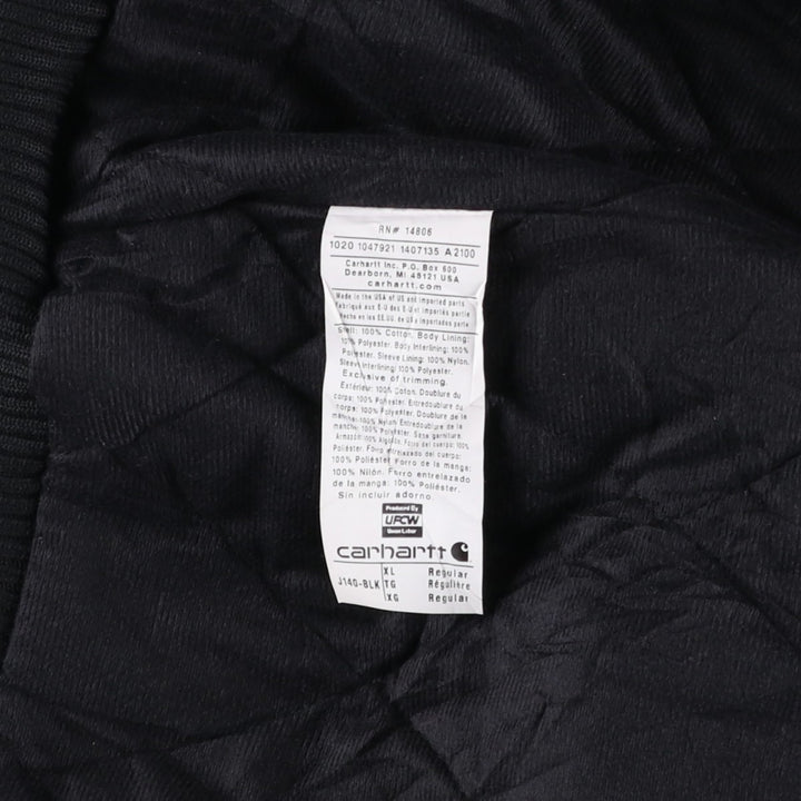 Carhartt Active Jacket, Padded Duck Full Zip Parka, Made in USA, Men's XL cotton black type Vintage Second Hand