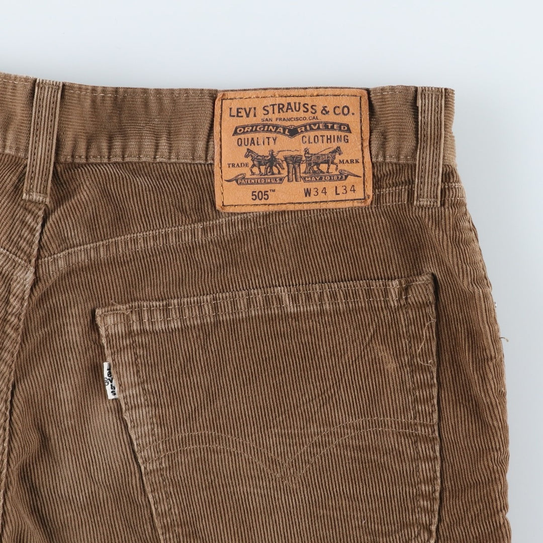 Levi's 505 Corduroy Pants, Men's, Size W34 cotton beige type brown Vintage Second Hand