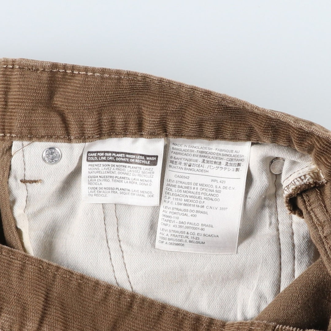 Levi's 505 Corduroy Pants, Men's, Size W34 cotton beige type brown Vintage Second Hand