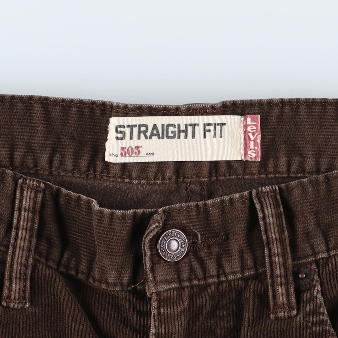 Levi's 505 Straight Fit Corduroy Pants, Men's, Size W32 cotton brown type Vintage Second Hand