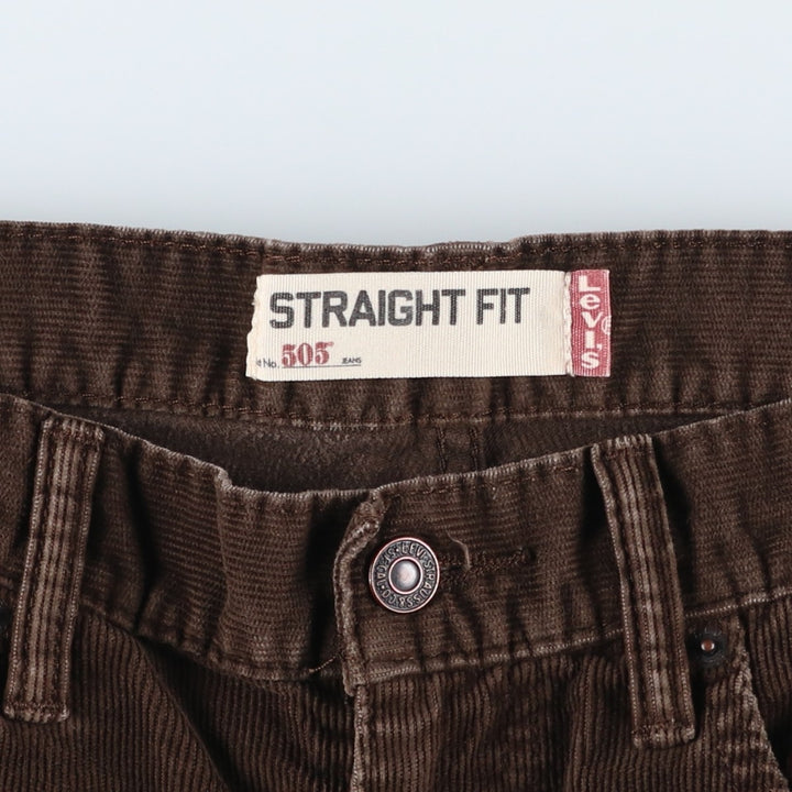 Levi's 505 Straight Fit Corduroy Pants, Men's, Size W32 cotton brown type Vintage Second Hand