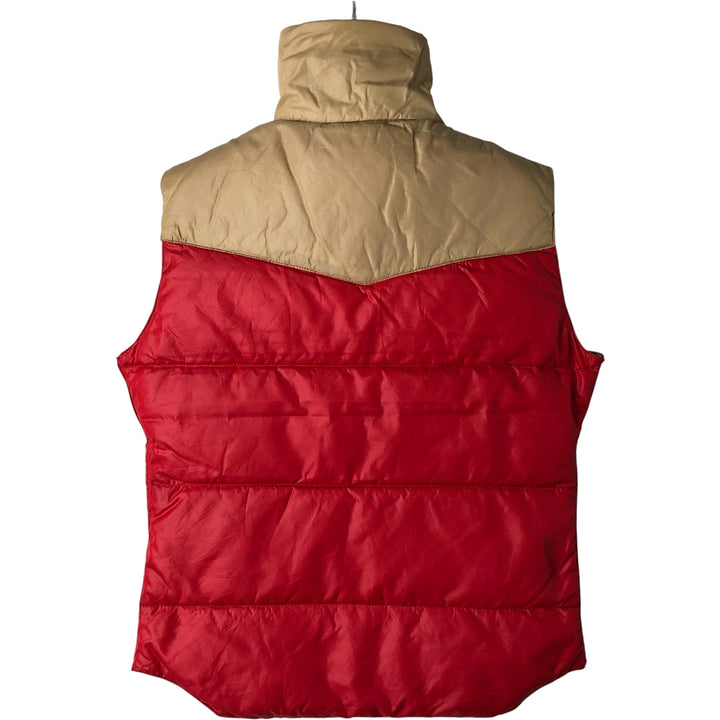 Vintage 1970'S PETERS two-tone down vest, size S, men's Nylon beige type brown Vintage Second Hand