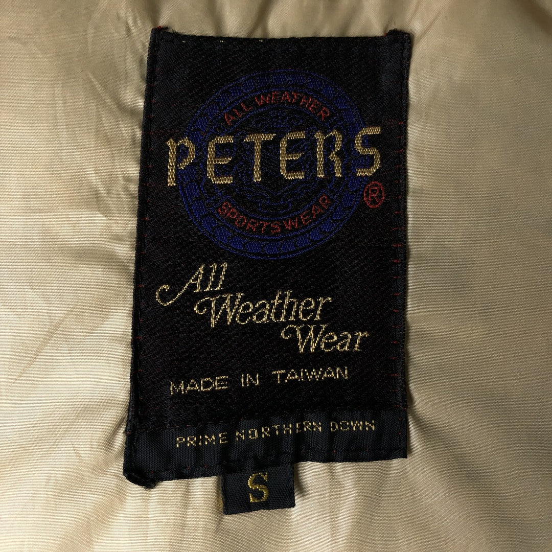 Vintage 1970'S PETERS two-tone down vest, size S, men's Nylon beige type brown Vintage Second Hand