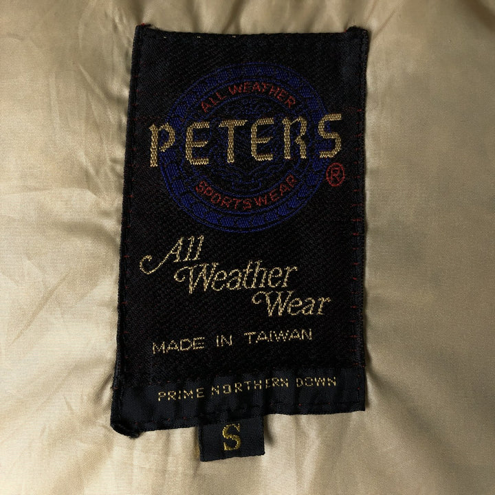 Vintage 1970'S PETERS two-tone down vest, size S, men's Nylon beige type brown Vintage Second Hand