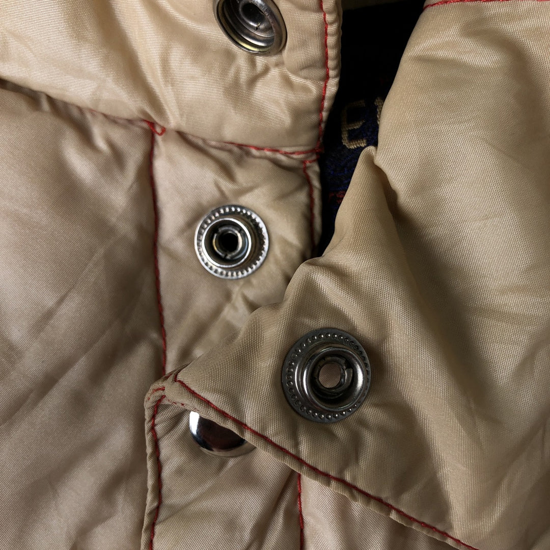 Vintage 1970'S PETERS two-tone down vest, size S, men's Nylon beige type brown Vintage Second Hand