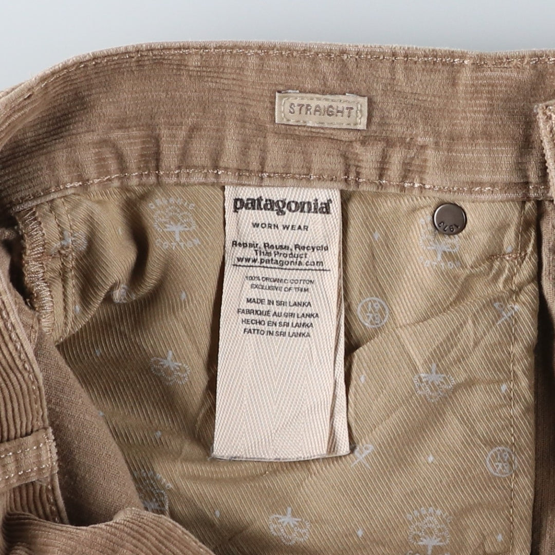 Patagonia 55920FA19 Corduroy Pants, Men's, Size 34 (approx.) cotton Beige type Vintage Second Hand