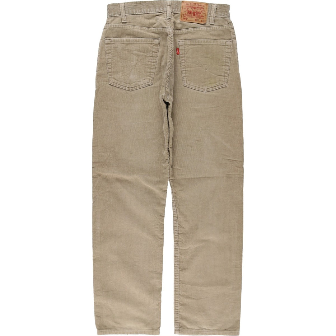 2000'S Levi's 505 Regular Fit Straight Leg Corduroy Pants, Men's, Size W30 cotton Beige type Vintage Second Hand