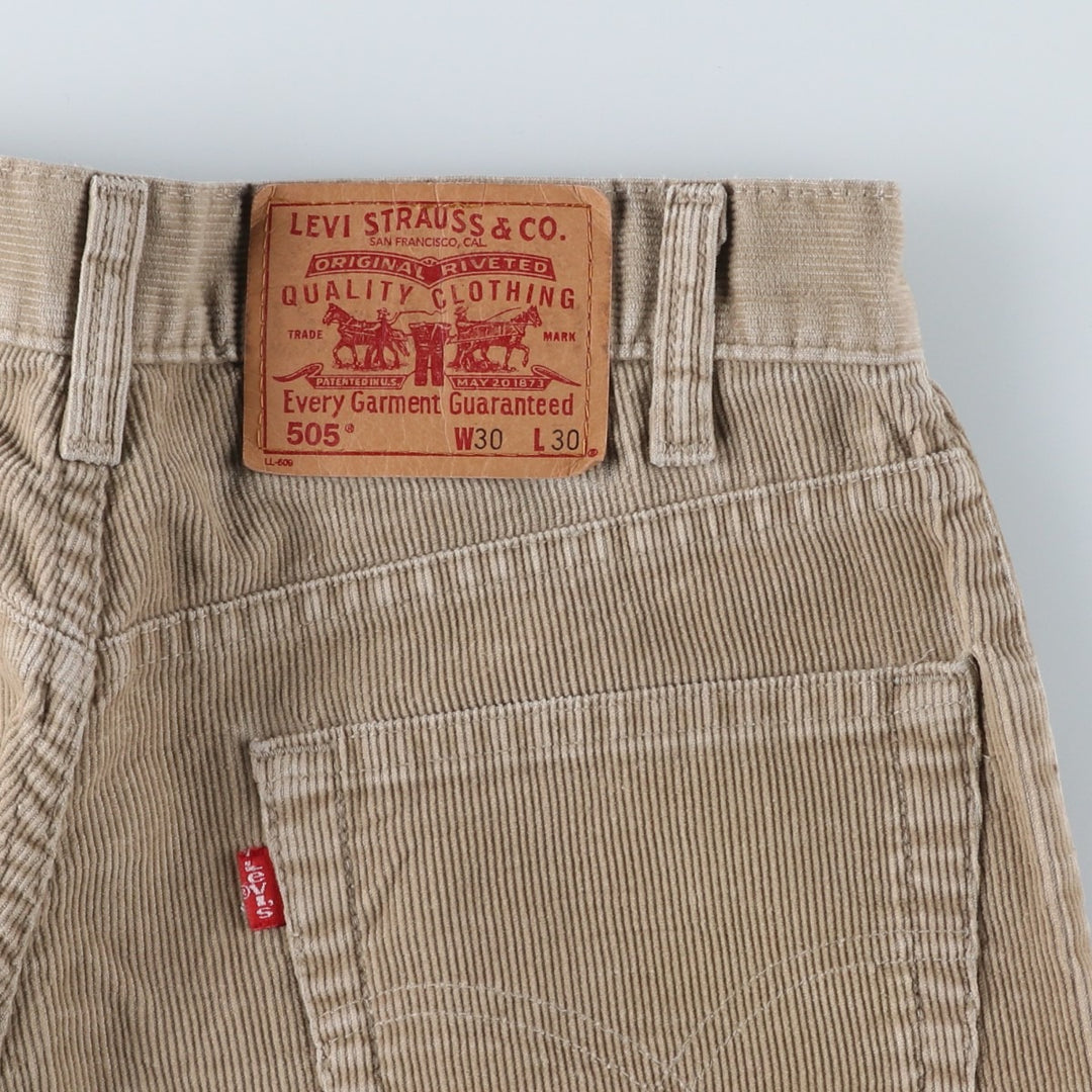 2000'S Levi's 505 Regular Fit Straight Leg Corduroy Pants, Men's, Size W30 cotton Beige type Vintage Second Hand