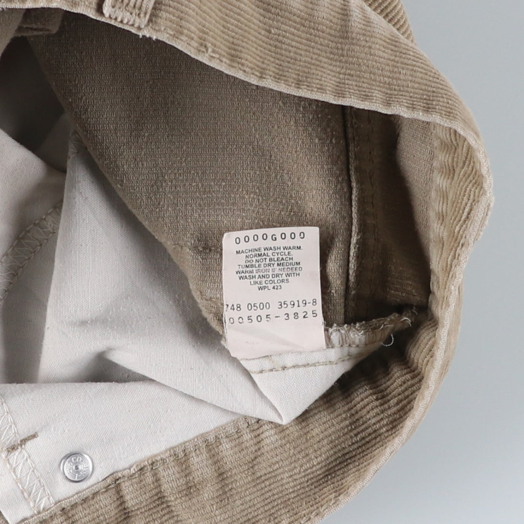 2000'S Levi's 505 Regular Fit Straight Leg Corduroy Pants, Men's, Size W30 cotton Beige type Vintage Second Hand