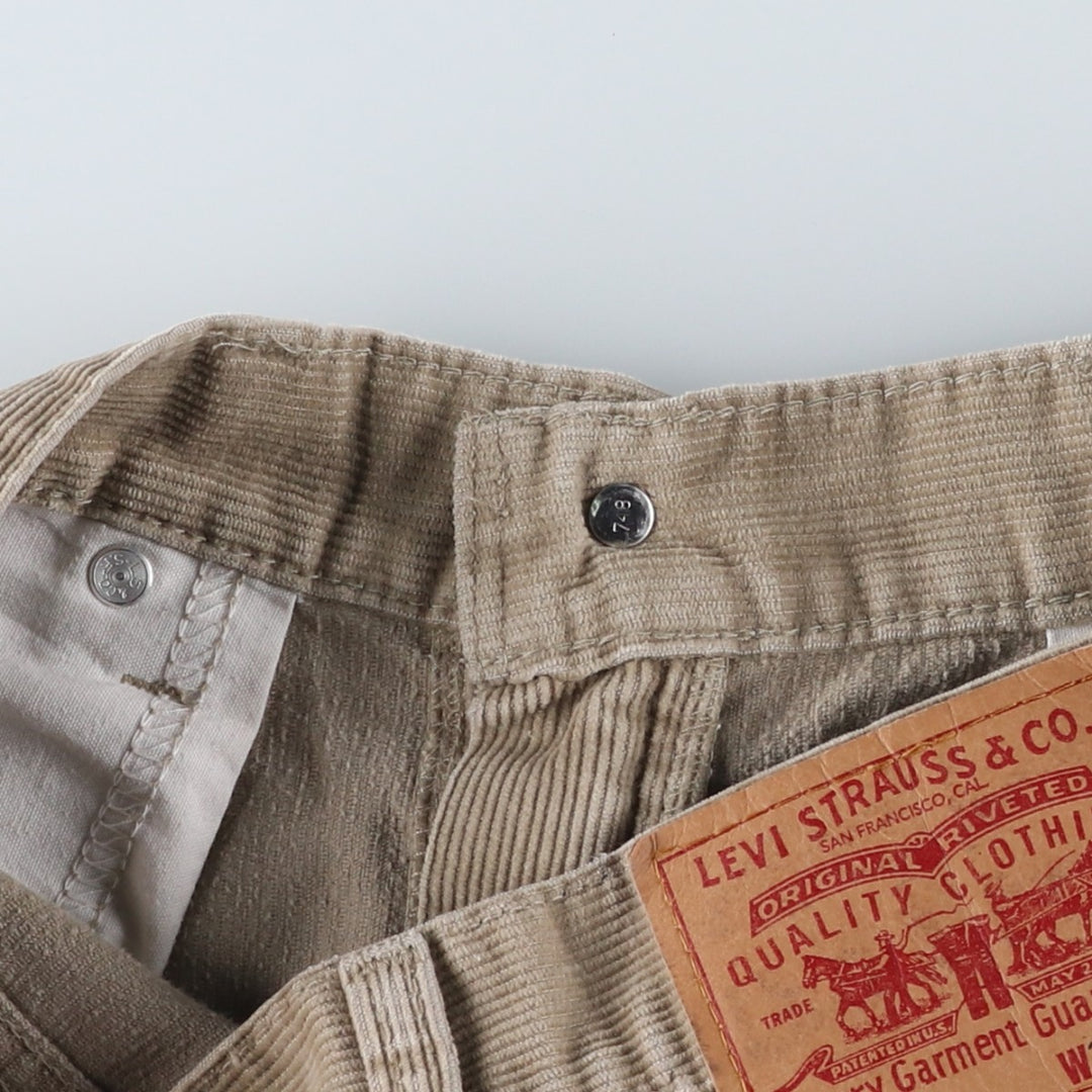 2000'S Levi's 505 Regular Fit Straight Leg Corduroy Pants, Men's, Size W30 cotton Beige type Vintage Second Hand