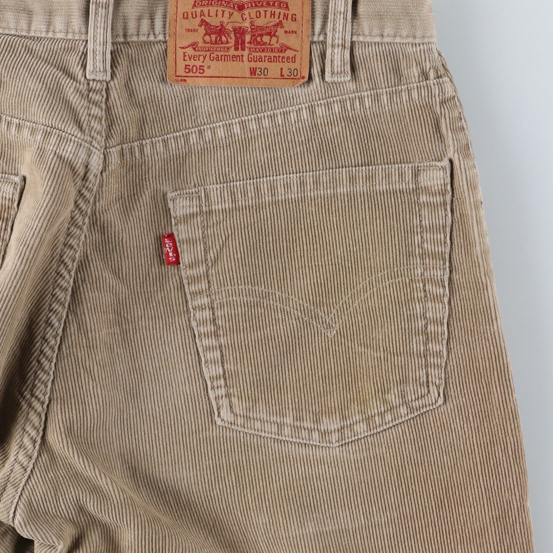 2000'S Levi's 505 Regular Fit Straight Leg Corduroy Pants, Men's, Size W30 cotton Beige type Vintage Second Hand