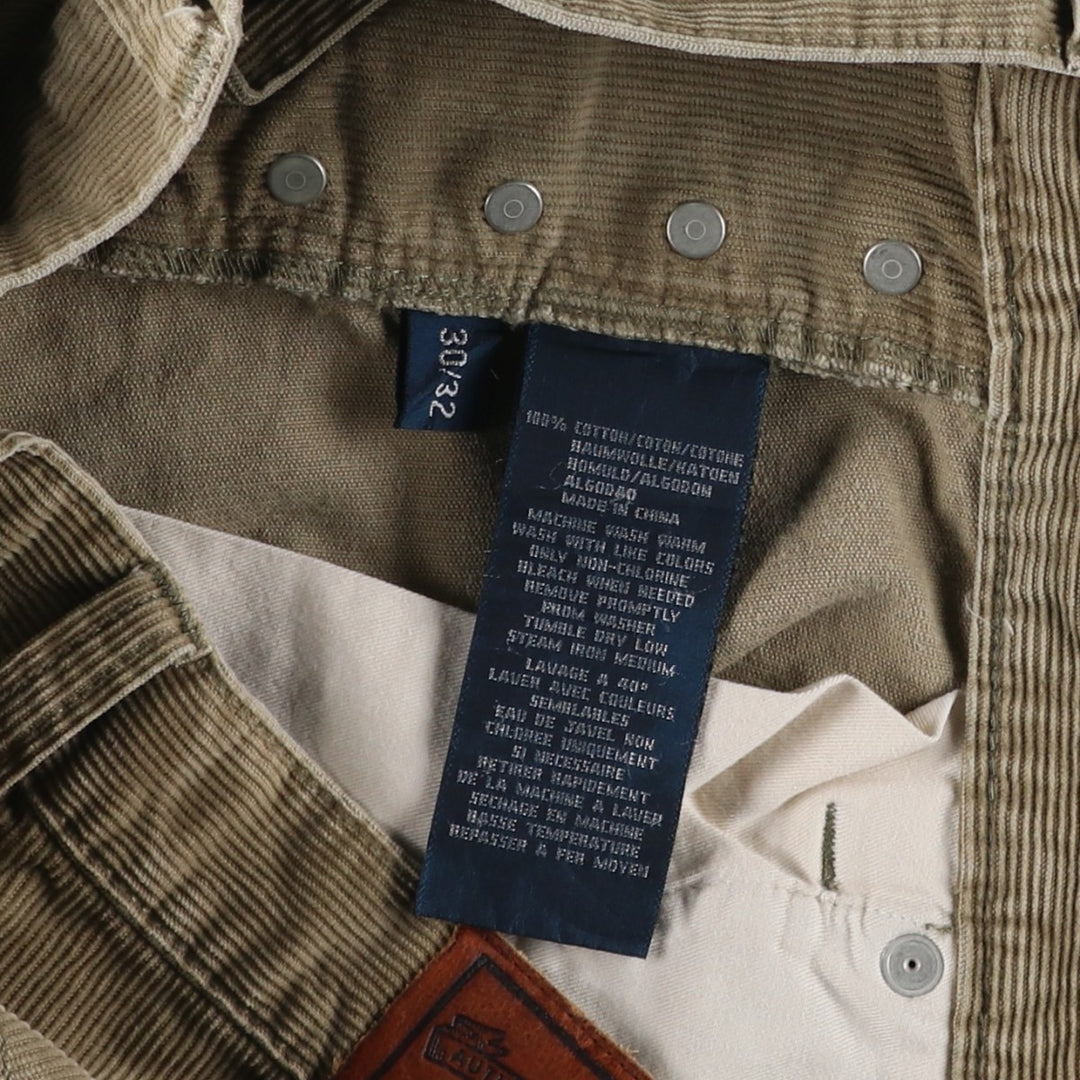 Ralph Lauren POLO by Ralph Lauren Corduroy Pants Men's W31 cotton Khaki type beige Vintage Second Hand