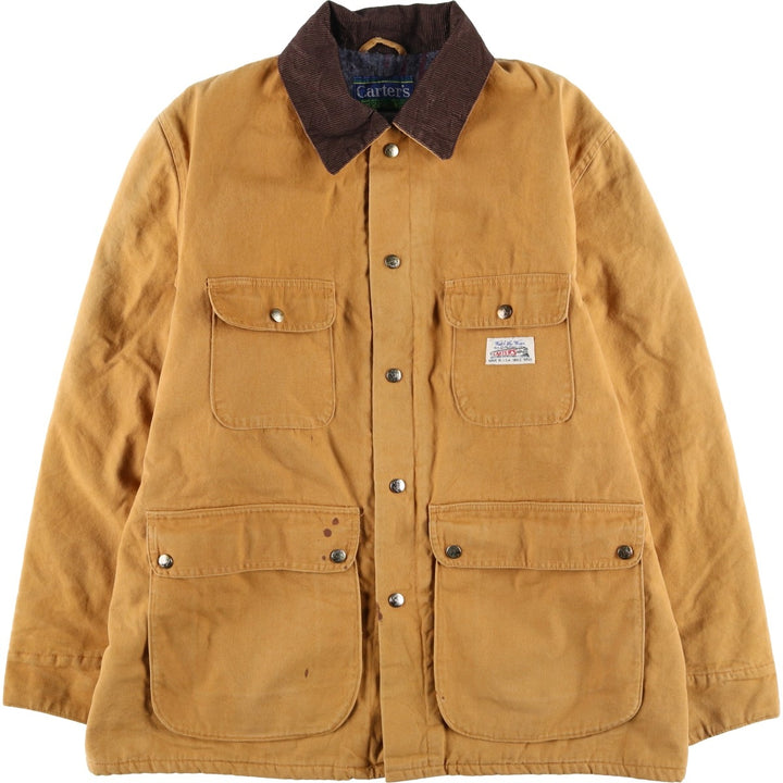 Vintage 70s-80'S Carter's Duck Coverall, Made in USA, Men's XL cotton ocher yellow type Vintage Second Hand