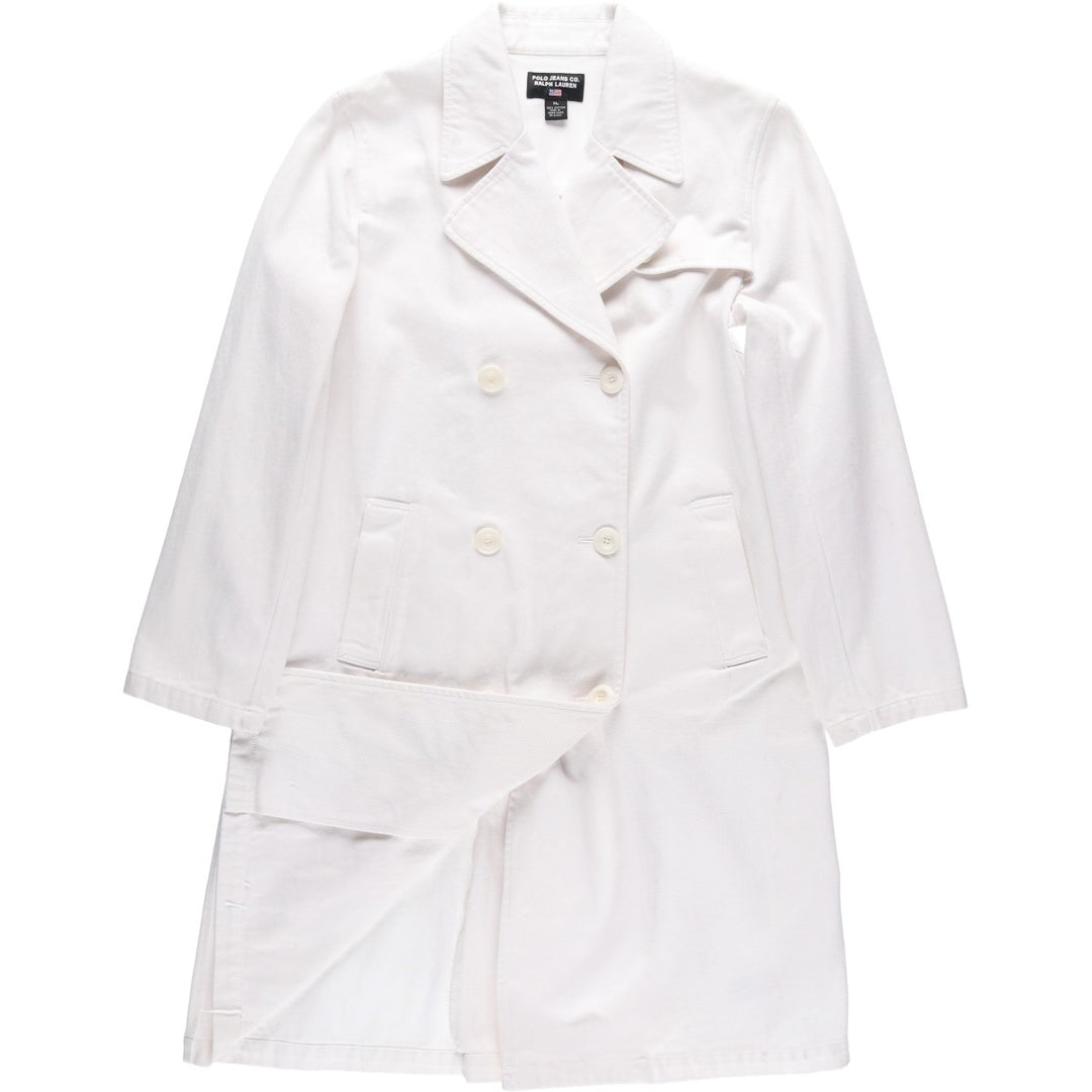 2000'S Ralph Lauren Polo Jeans Company denim coat, women's size XL cotton white type Vintage Second Hand