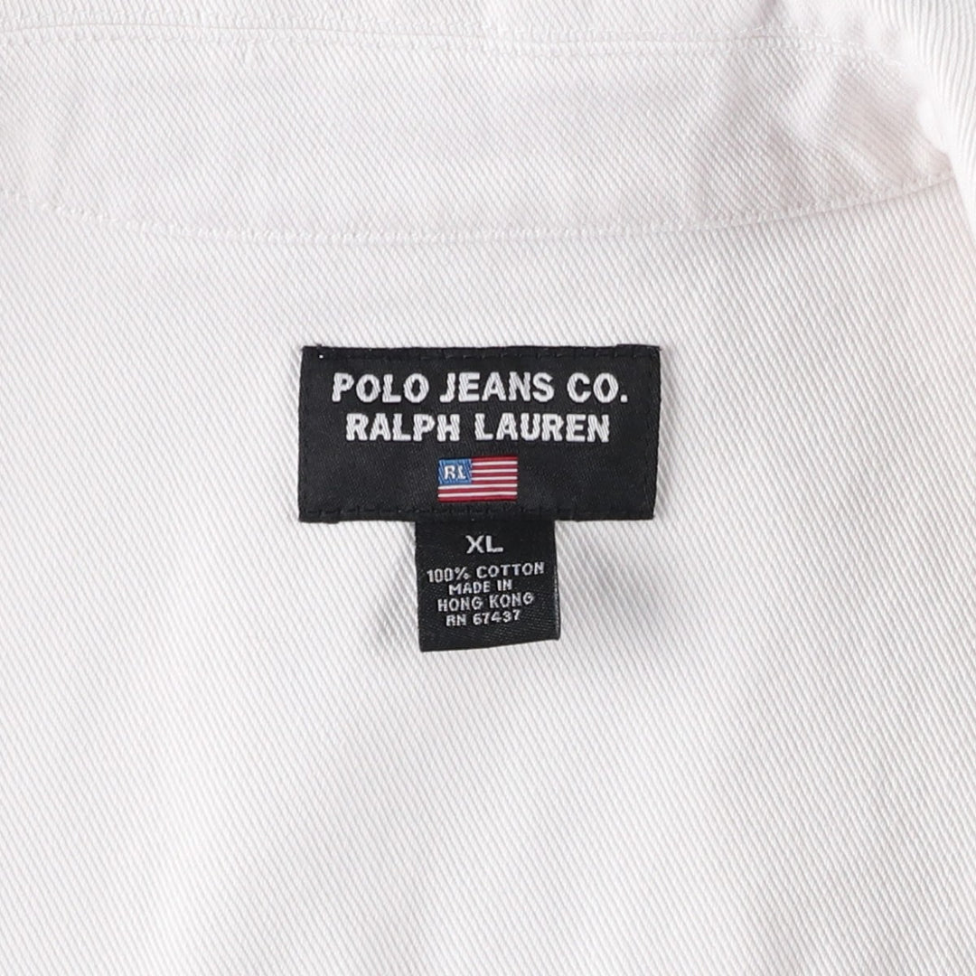 2000'S Ralph Lauren Polo Jeans Company denim coat, women's size XL cotton white type Vintage Second Hand