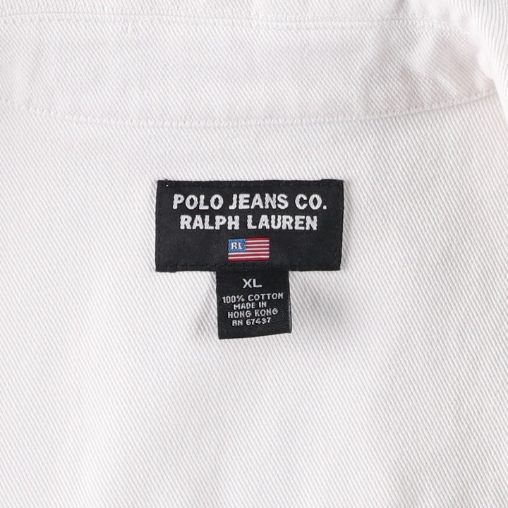 2000'S Ralph Lauren Polo Jeans Company denim coat, women's size XL cotton white type Vintage Second Hand