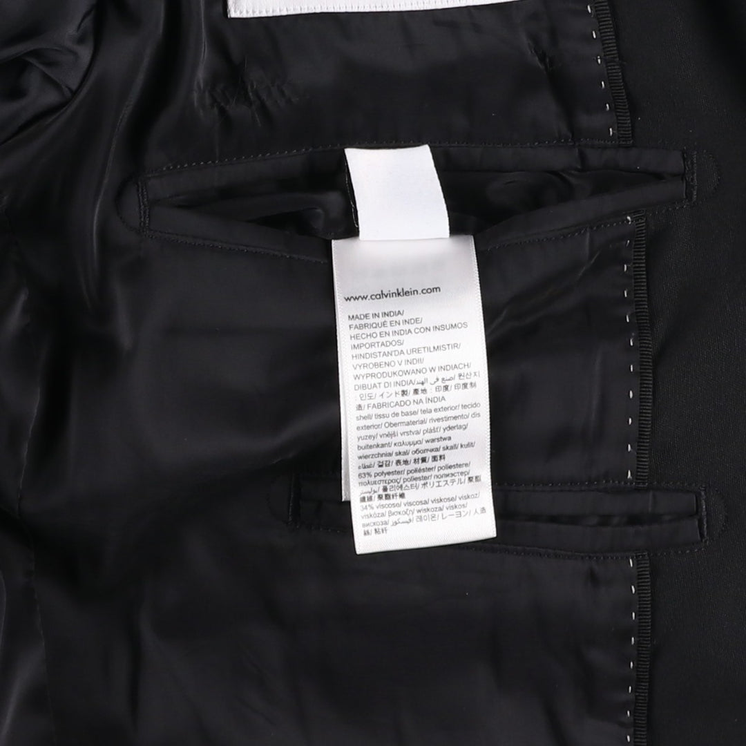 Calvin Klein tailored jacket, men's size S polyester black type Vintage Second Hand