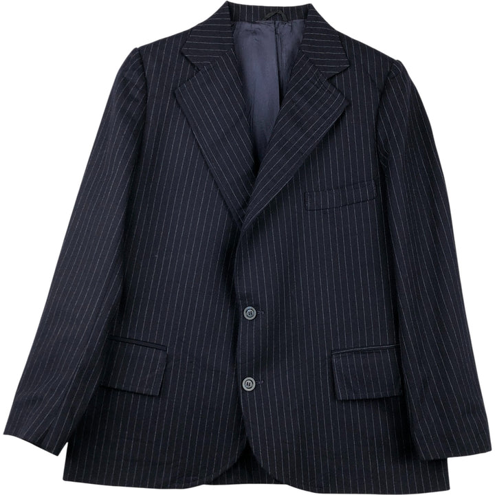 John Blair Striped Pattern Wool Tailored Jacket, Men's Size Small wool navy blue type Vintage Second Hand