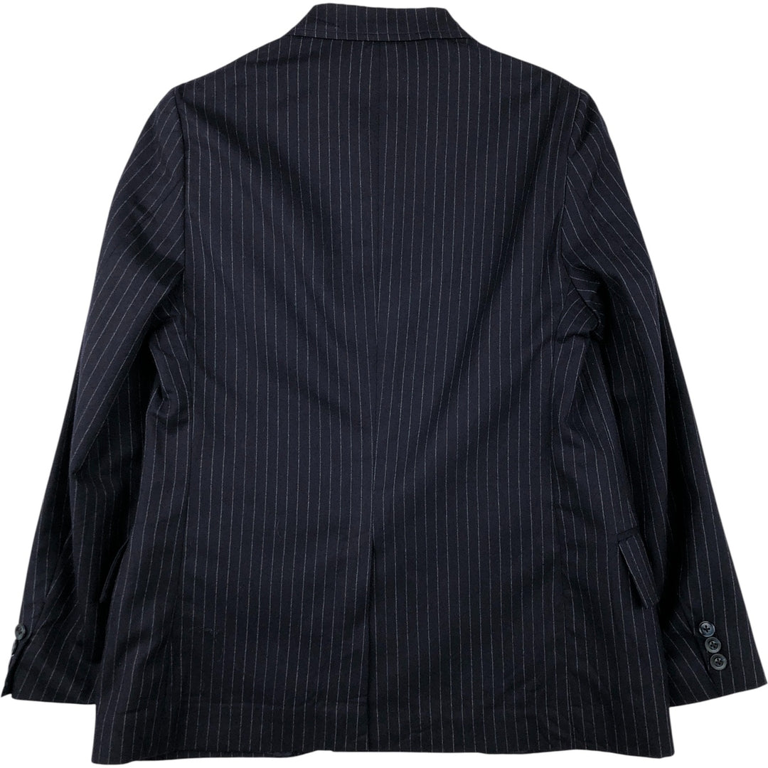 John Blair Striped Pattern Wool Tailored Jacket, Men's Size Small wool navy blue type Vintage Second Hand