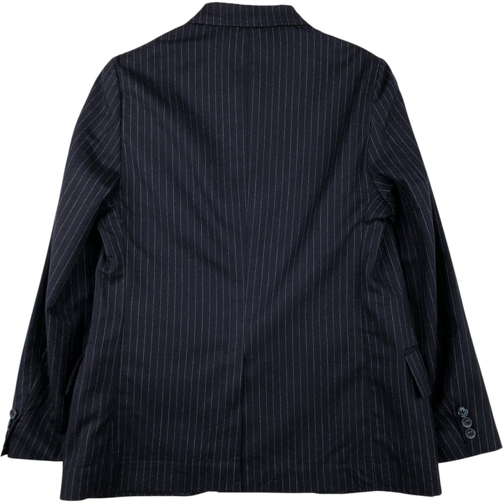 John Blair Striped Pattern Wool Tailored Jacket, Men's Size Small wool navy blue type Vintage Second Hand