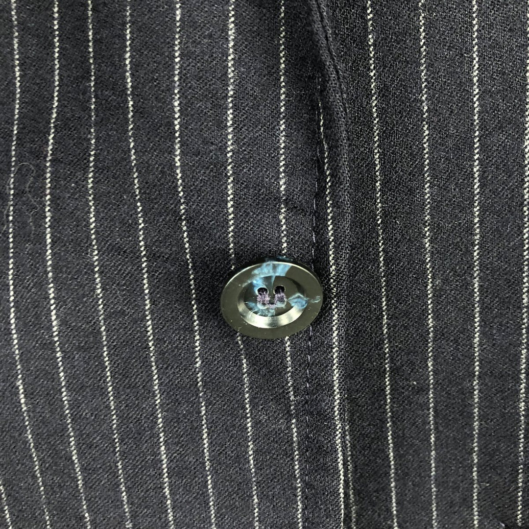 John Blair Striped Pattern Wool Tailored Jacket, Men's Size Small wool navy blue type Vintage Second Hand