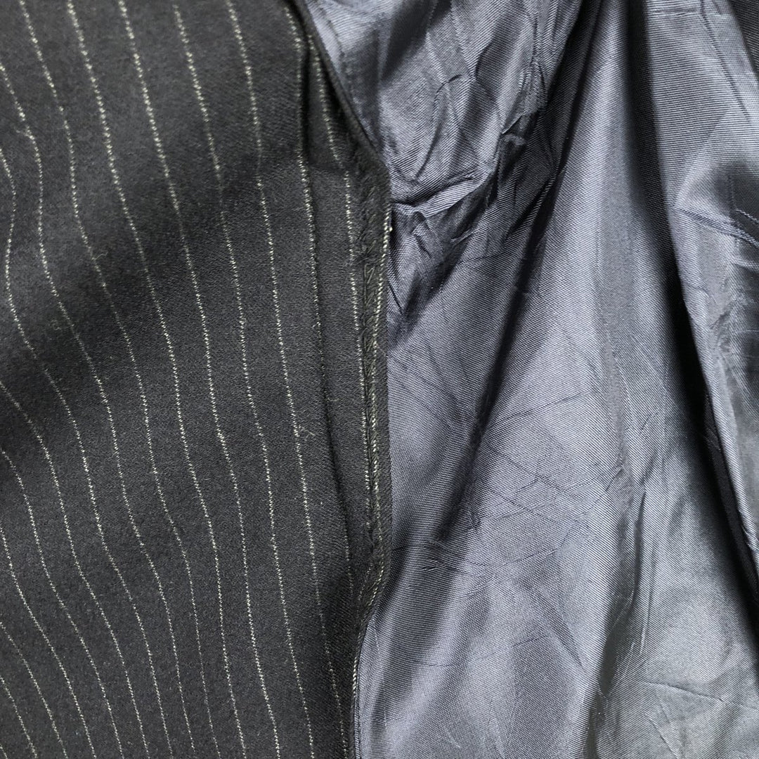 John Blair Striped Pattern Wool Tailored Jacket, Men's Size Small wool navy blue type Vintage Second Hand