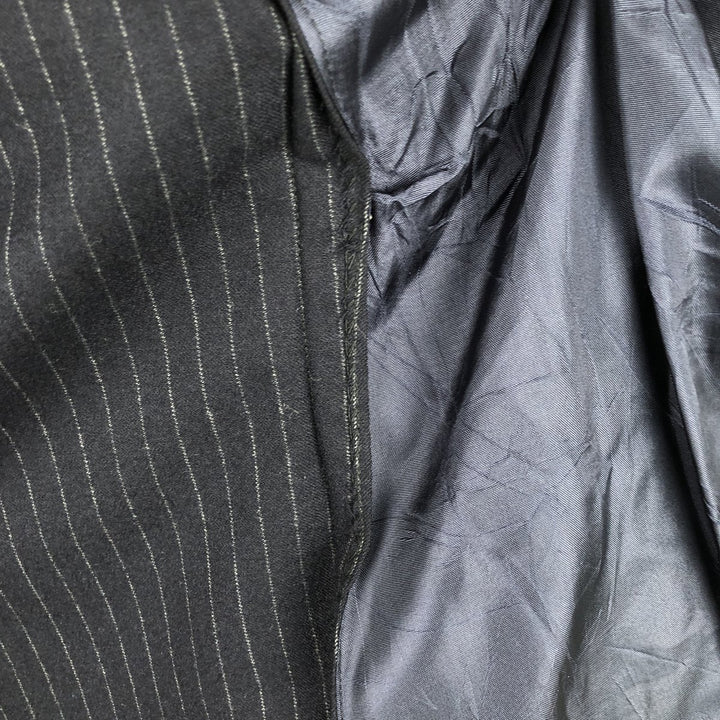 John Blair Striped Pattern Wool Tailored Jacket, Men's Size Small wool navy blue type Vintage Second Hand