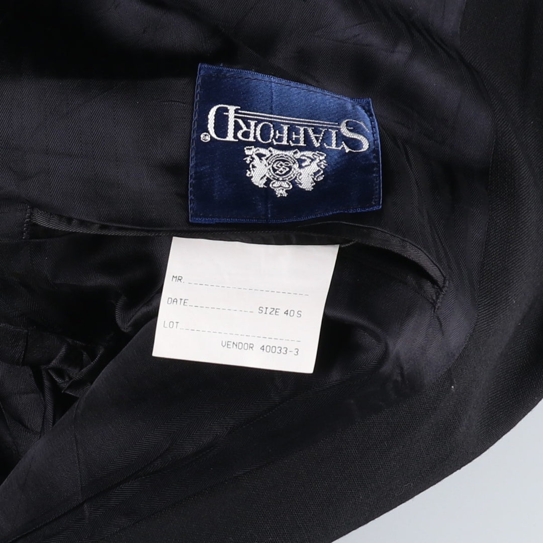 Stafford STAFFORD blazer, tailored jacket, made in USA, men's size M wool black type Vintage Second Hand