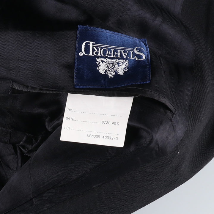 Stafford STAFFORD blazer, tailored jacket, made in USA, men's size M wool black type Vintage Second Hand