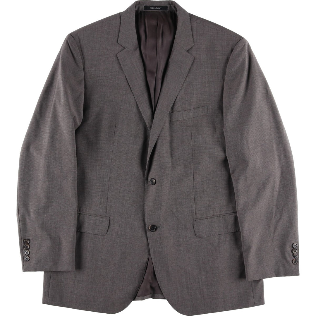 Hugo Boss Check Pattern Mohair Blend Wool Tailored Jacket, Men's Size L wool gray type Vintage Second Hand