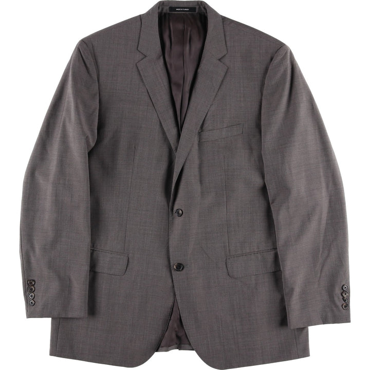 Hugo Boss Check Pattern Mohair Blend Wool Tailored Jacket, Men's Size L wool gray type Vintage Second Hand