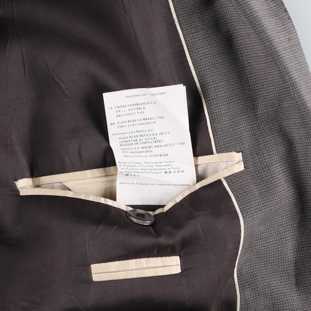 Hugo Boss Check Pattern Mohair Blend Wool Tailored Jacket, Men's Size L wool gray type Vintage Second Hand