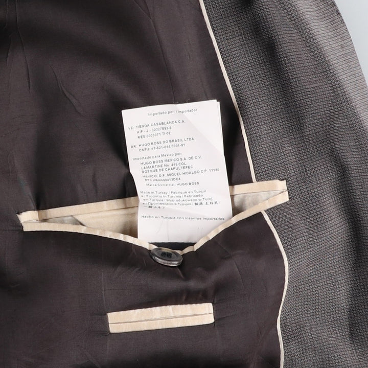 Hugo Boss Check Pattern Mohair Blend Wool Tailored Jacket, Men's Size L wool gray type Vintage Second Hand