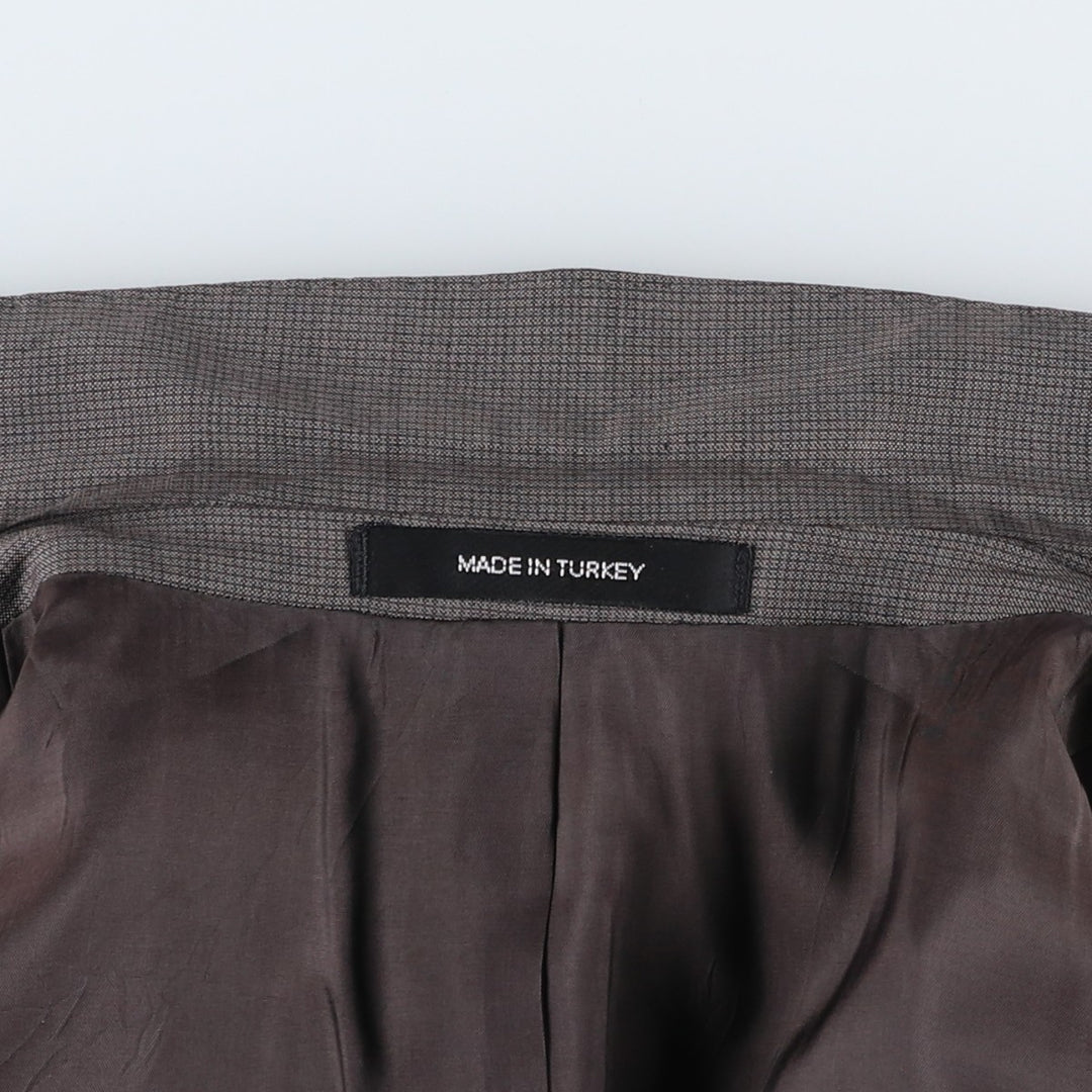 Hugo Boss Check Pattern Mohair Blend Wool Tailored Jacket, Men's Size L wool gray type Vintage Second Hand