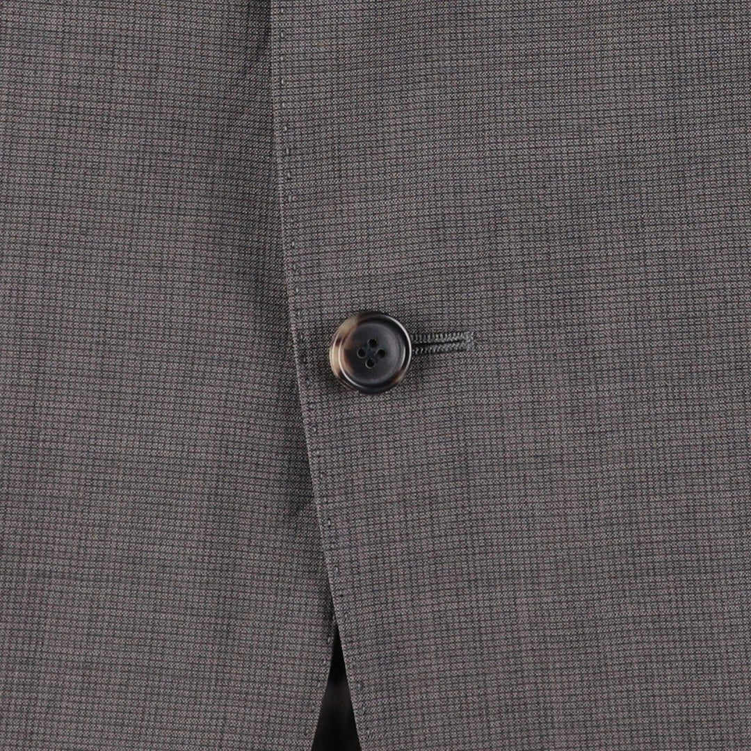 Hugo Boss Check Pattern Mohair Blend Wool Tailored Jacket, Men's Size L wool gray type Vintage Second Hand