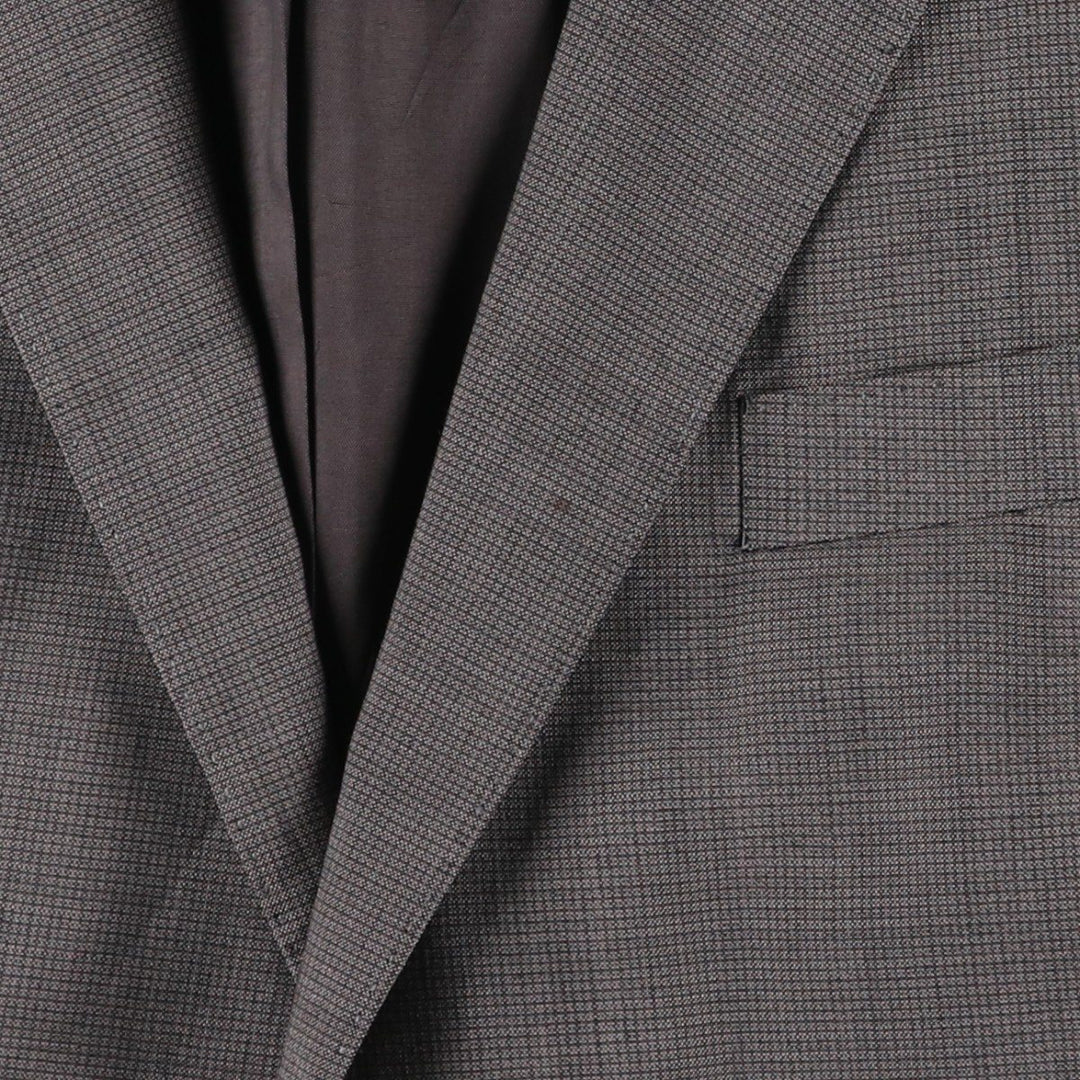 Hugo Boss Check Pattern Mohair Blend Wool Tailored Jacket, Men's Size L wool gray type Vintage Second Hand