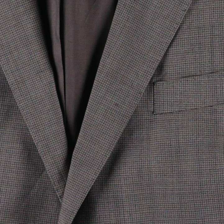Hugo Boss Check Pattern Mohair Blend Wool Tailored Jacket, Men's Size L wool gray type Vintage Second Hand