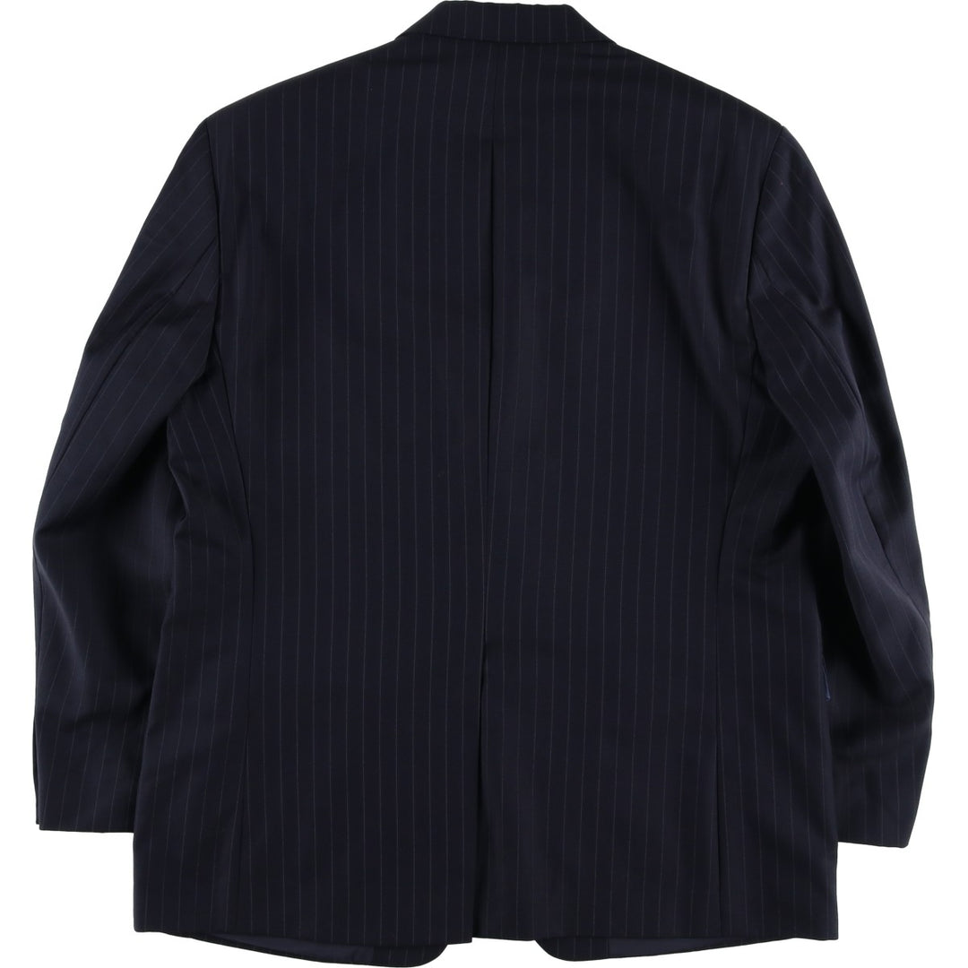 Ralph Lauren Lauren Striped Wool Tailored Jacket, Made in Canada, Men's Size L wool navy blue type Vintage Second Hand