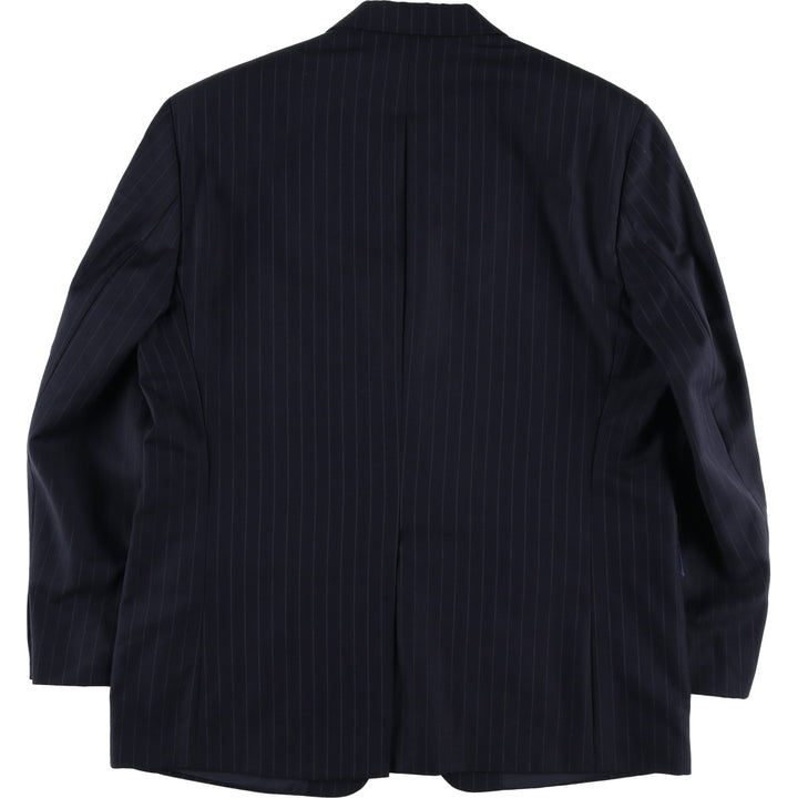 Ralph Lauren Lauren Striped Wool Tailored Jacket, Made in Canada, Men's Size L wool navy blue type Vintage Second Hand