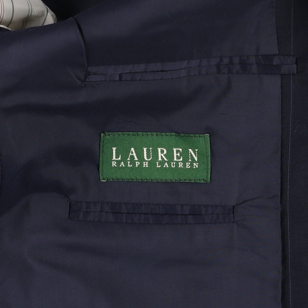 Ralph Lauren Lauren Striped Wool Tailored Jacket, Made in Canada, Men's Size L wool navy blue type Vintage Second Hand