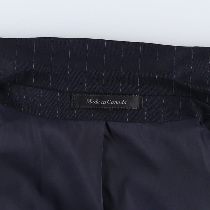 Ralph Lauren Lauren Striped Wool Tailored Jacket, Made in Canada, Men's Size L wool navy blue type Vintage Second Hand