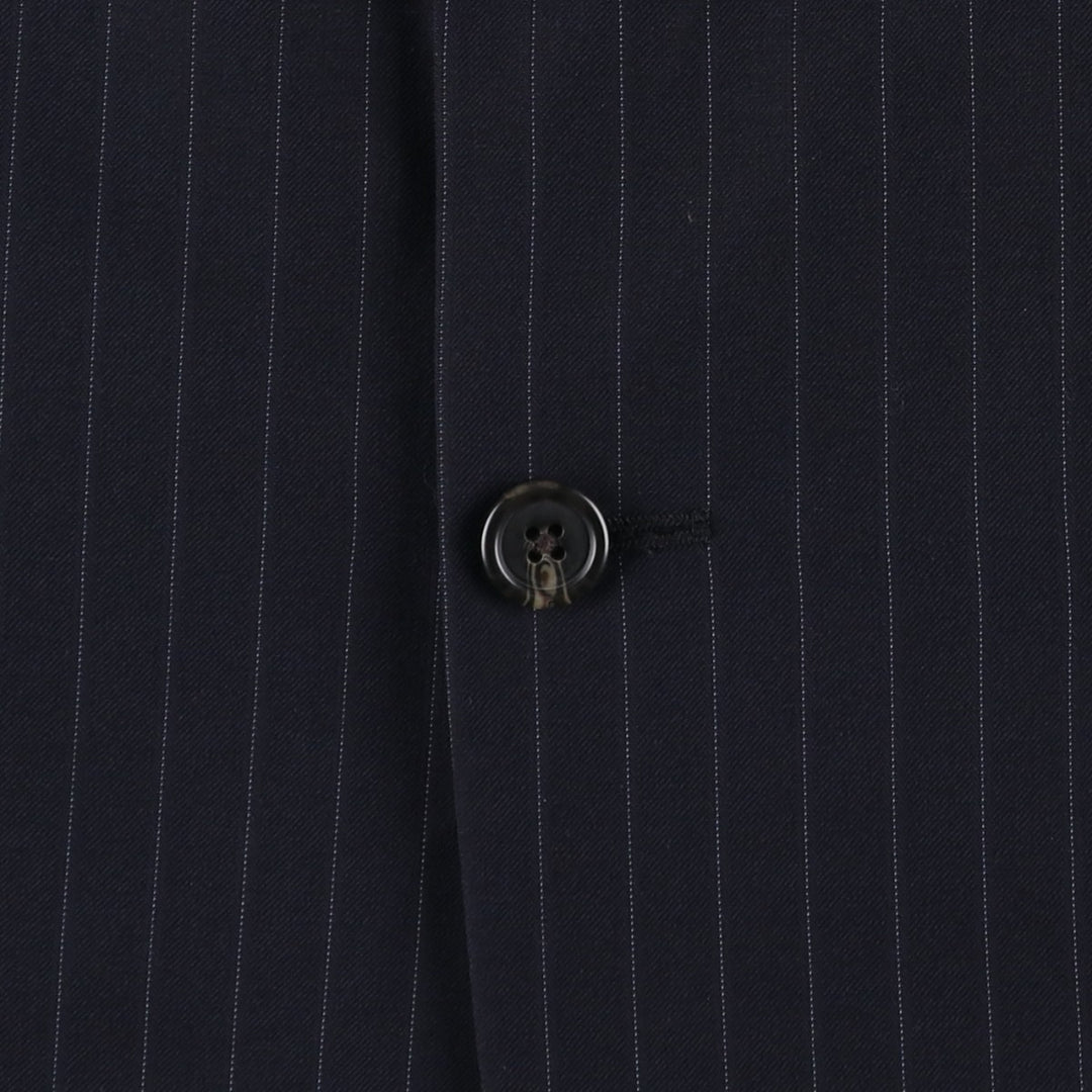 Ralph Lauren Lauren Striped Wool Tailored Jacket, Made in Canada, Men's Size L wool navy blue type Vintage Second Hand