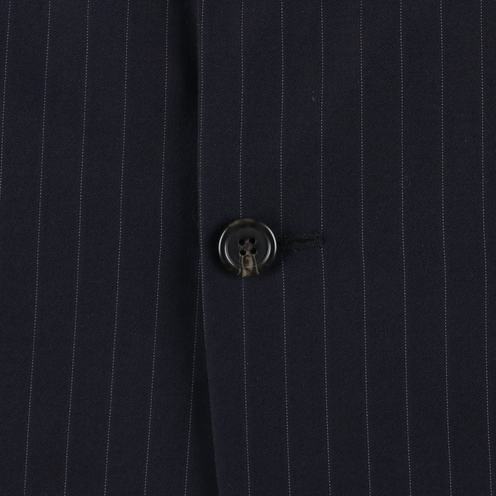 Ralph Lauren Lauren Striped Wool Tailored Jacket, Made in Canada, Men's Size L wool navy blue type Vintage Second Hand
