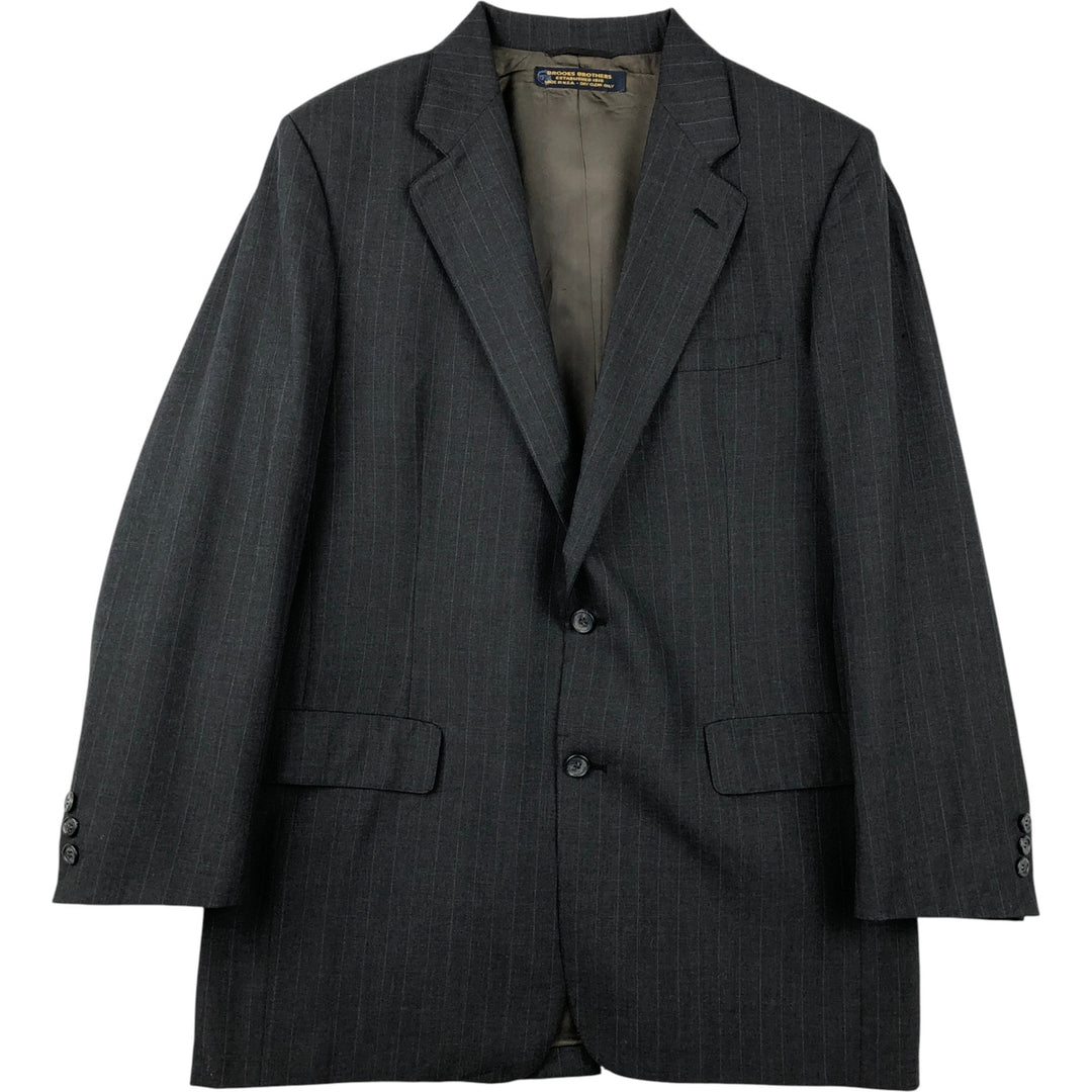 Vintage 80s-90'S Brooks Brothers Striped Pattern Blazer, Tailored Jacket, Made in USA, Men's Size L unclear Charcoal Vintage Second Hand