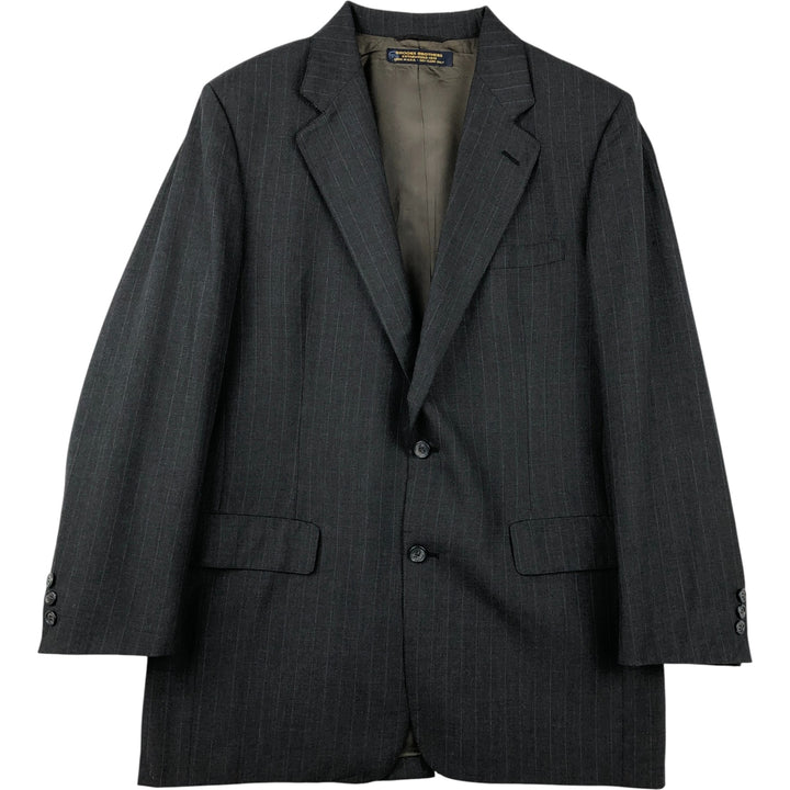 Vintage 80s-90'S Brooks Brothers Striped Pattern Blazer, Tailored Jacket, Made in USA, Men's Size L unclear Charcoal Vintage Second Hand
