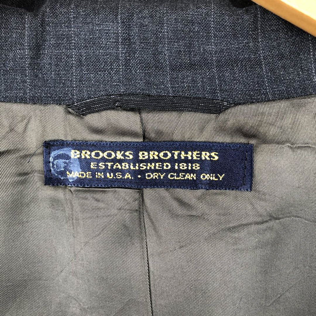 Vintage 80s-90'S Brooks Brothers Striped Pattern Blazer, Tailored Jacket, Made in USA, Men's Size L unclear Charcoal Vintage Second Hand