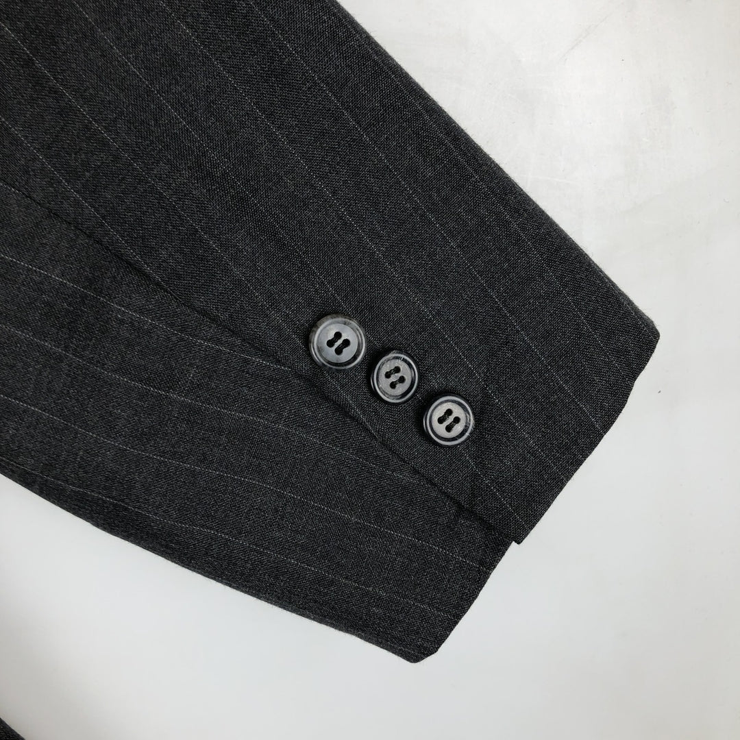Vintage 80s-90'S Brooks Brothers Striped Pattern Blazer, Tailored Jacket, Made in USA, Men's Size L unclear Charcoal Vintage Second Hand