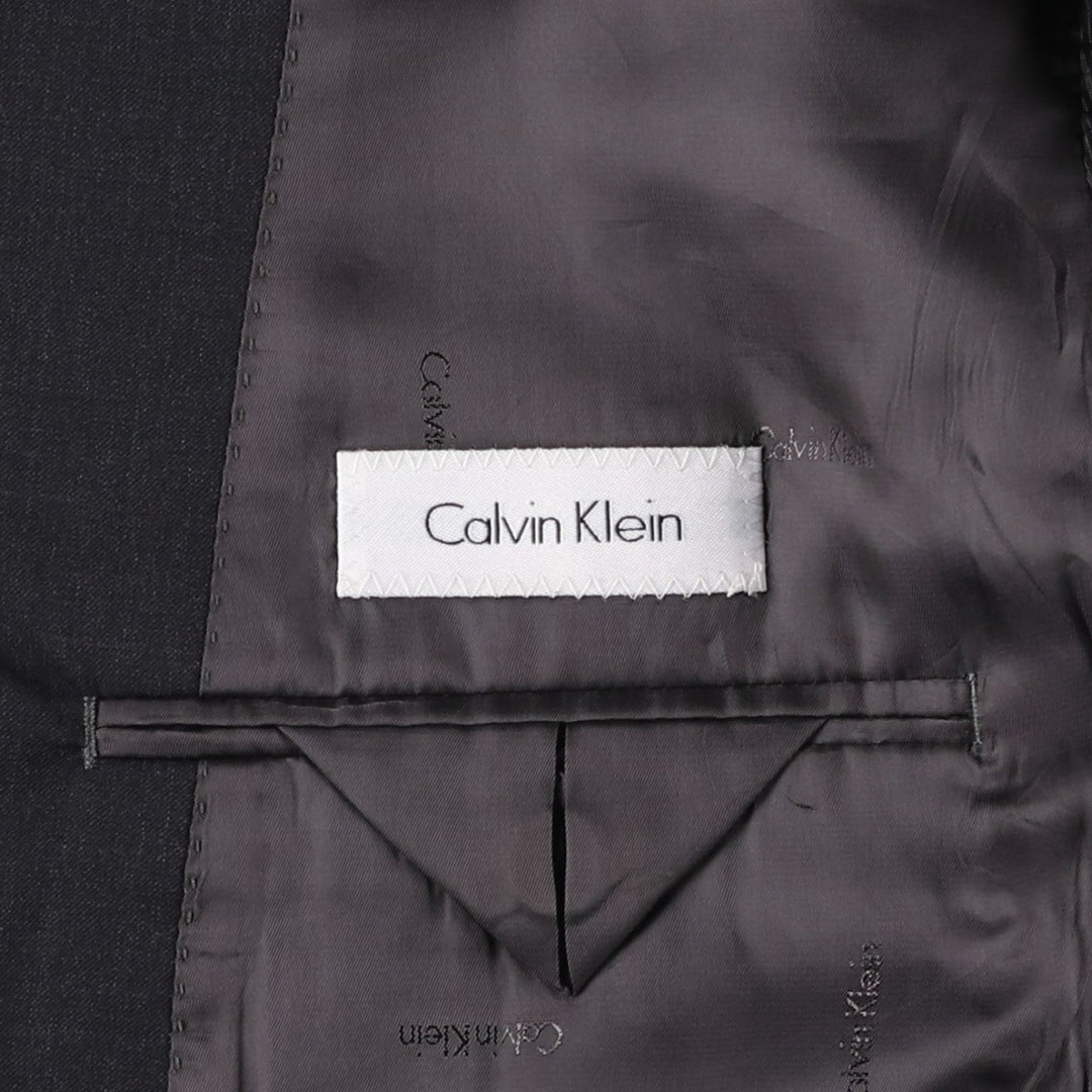 Calvin Klein wool tailored jacket, men's size L wool Charcoal Vintage Second Hand